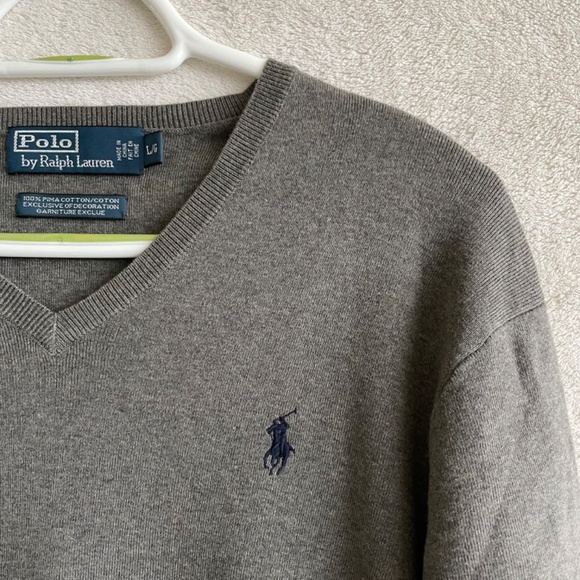 Polo by Ralph Lauren V-Neck Pullover Sweater. - Picture 5 of 7